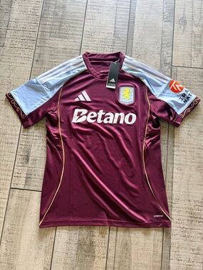 Adidas Aston Villa FC 25/26 Home Jersey In Maroon & Blue Men's Size M